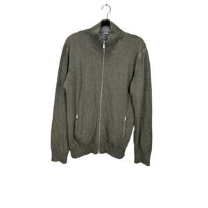 BREMA Men’s Made in Italy Cotton Wool Blend Full Zip Mock Neck Sweater size L